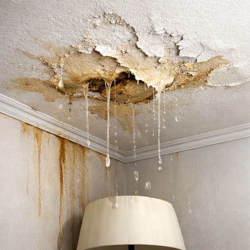 dégâts des eaux à Marseille causé par une fuite de toiture